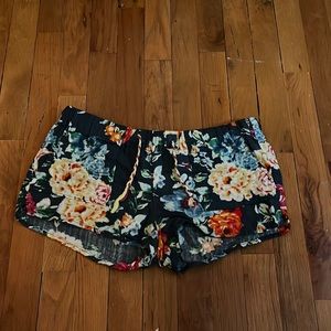 Vanilla Star Blue Floral Shorts